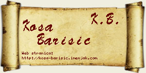 Kosa Barišić vizit kartica